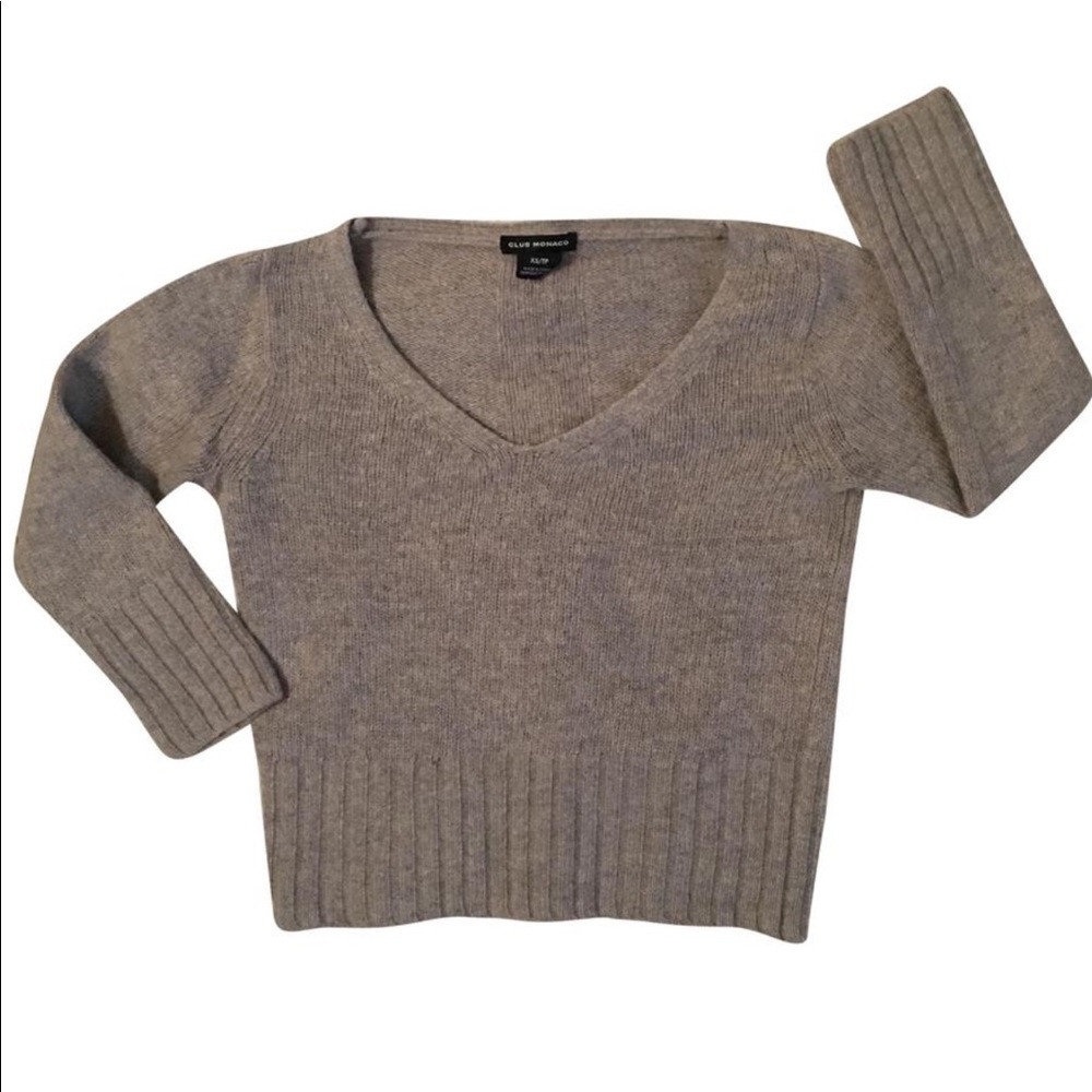 FINAL$ Club Monaco Knit Cropped 3/4 Sleeve Sweater